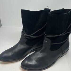 Latigo Women's Black Suede & Leather Ankle Boots Size 8